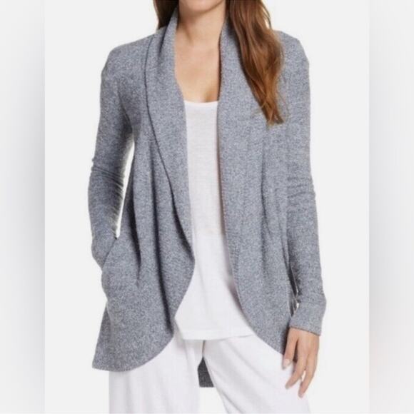 Barefoot Dreams CozyChic Lite Knit Super Soft Circle Cardi Grey Plus Size 2X - Picture 1 of 10